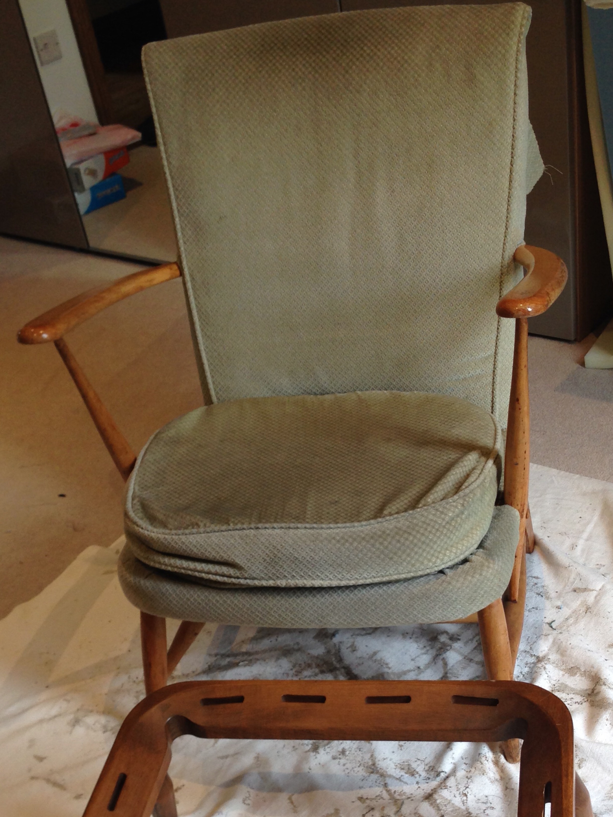 Mid Century Ercol Chair Before Refurb