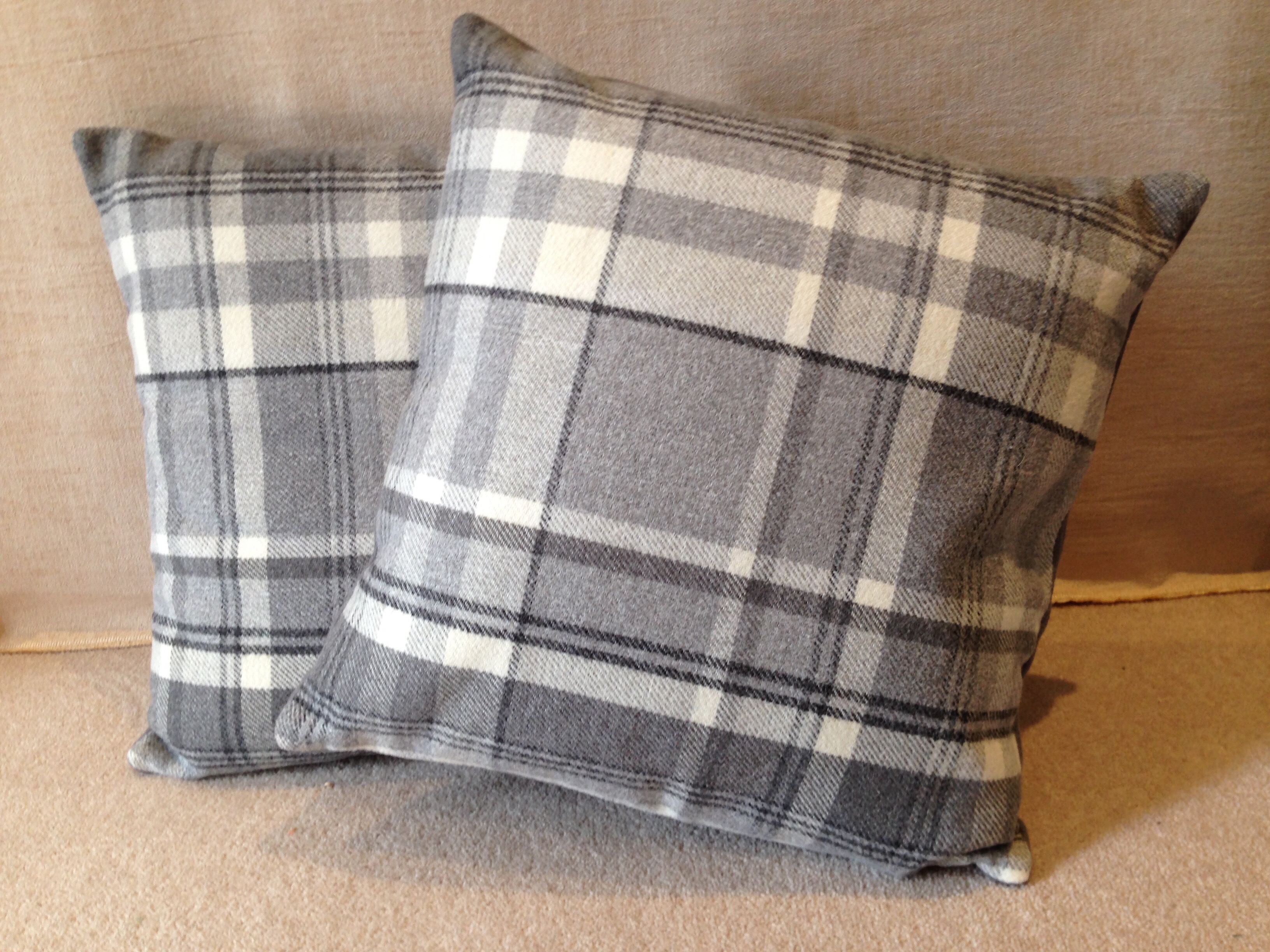 Checked cushion covers