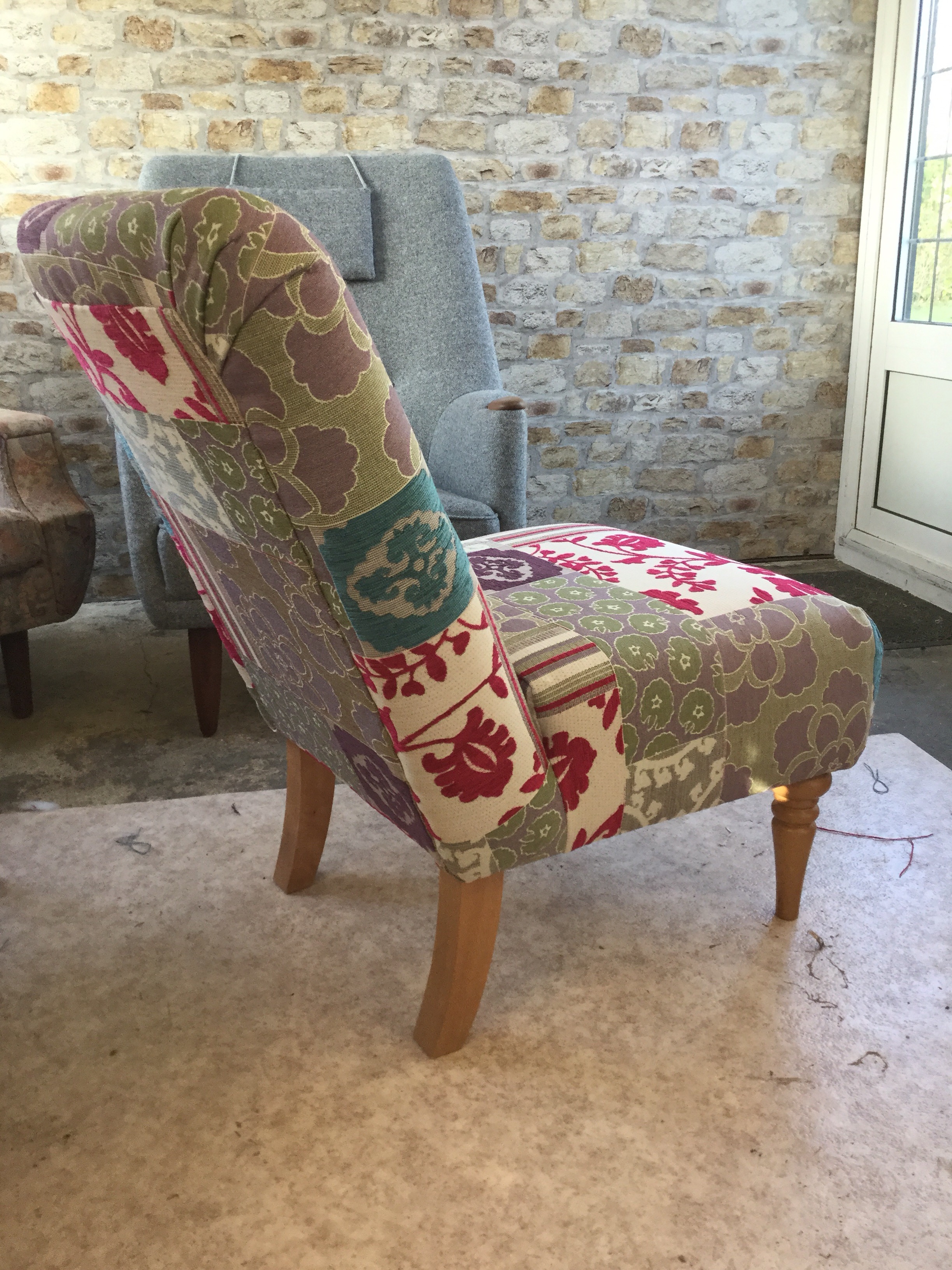 Occasional Chair in Patchwork Fabric