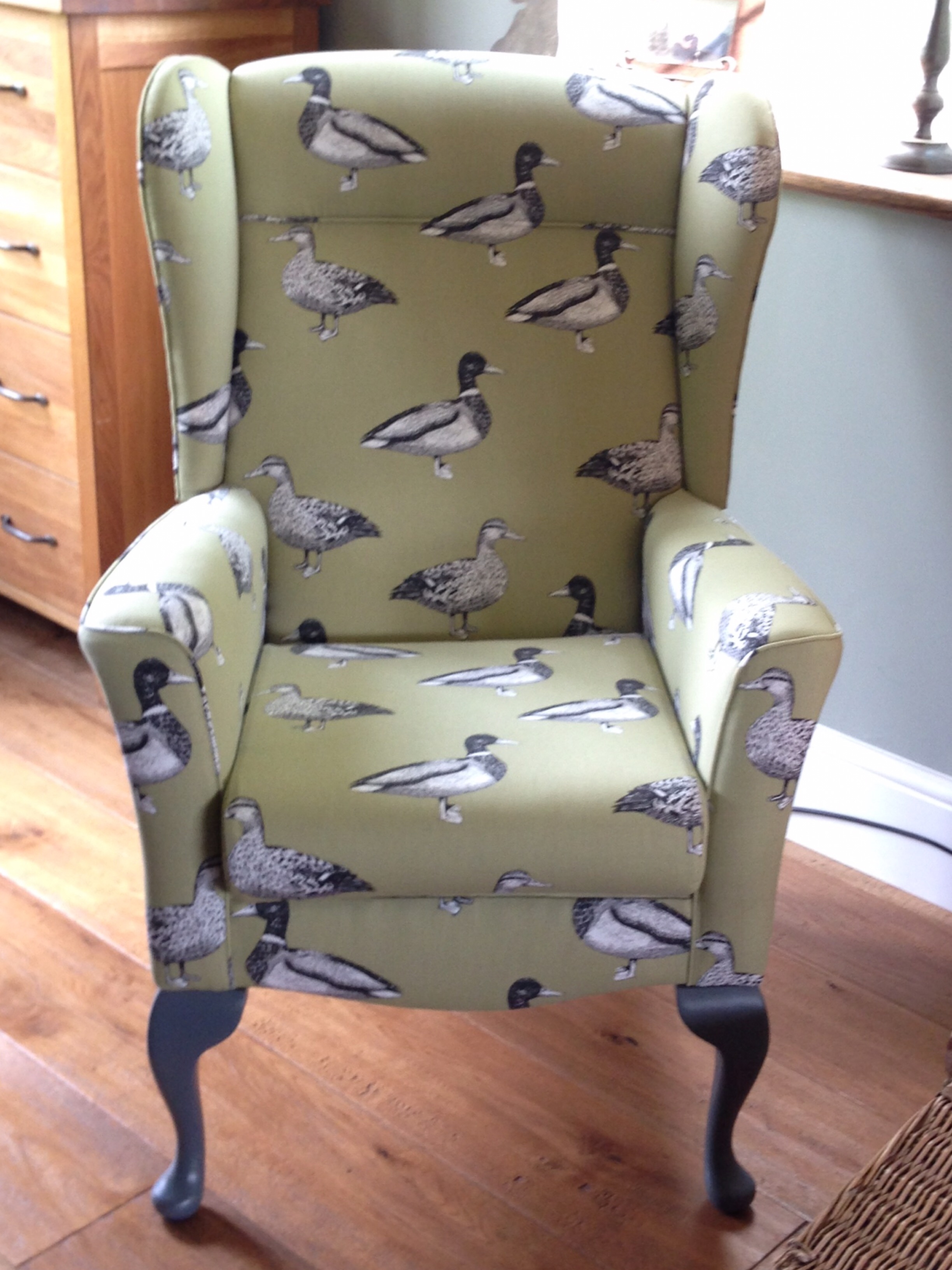 Wingback in Nature Collection Duck Fabric