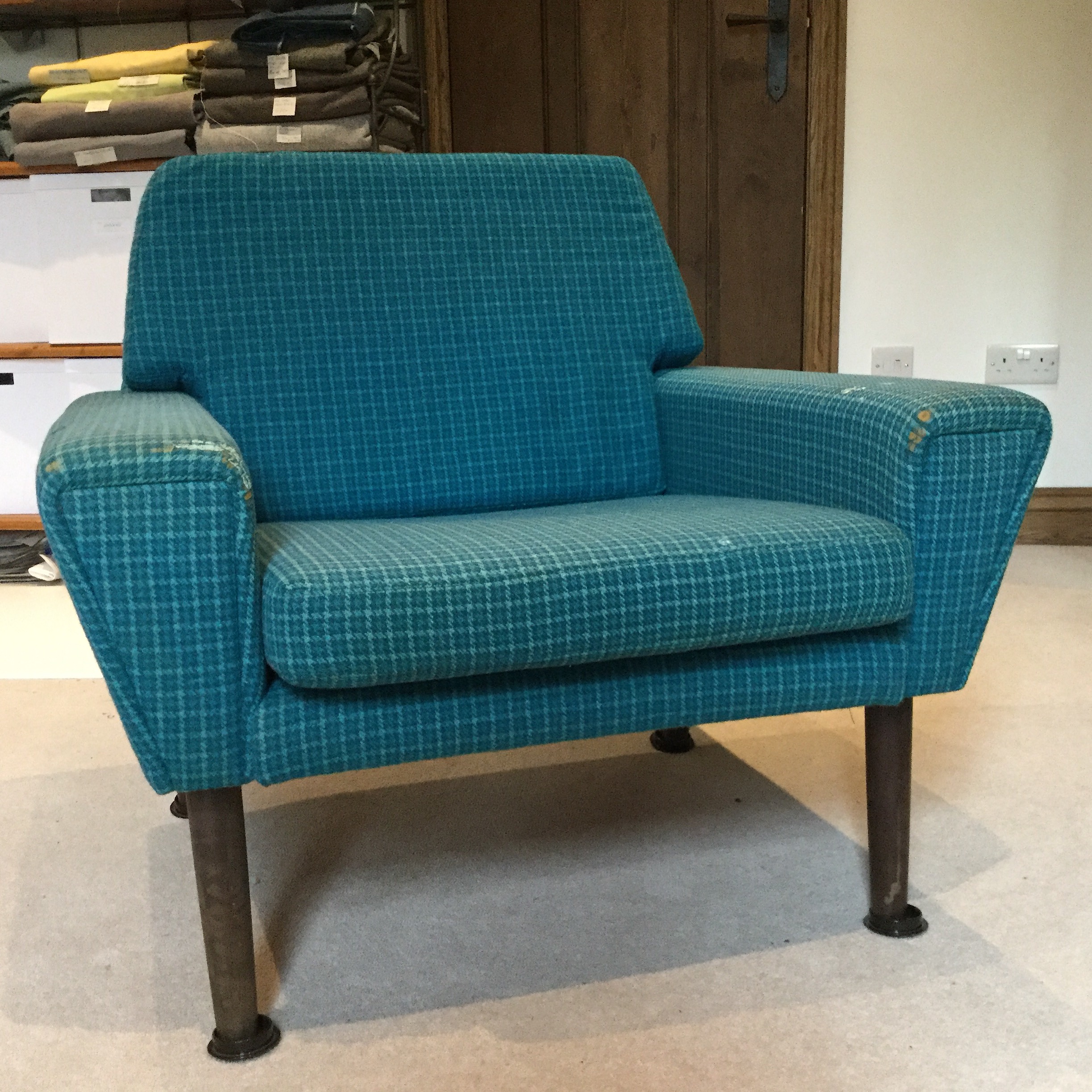 Komfort Danish Mid Century Chair Before Refurb