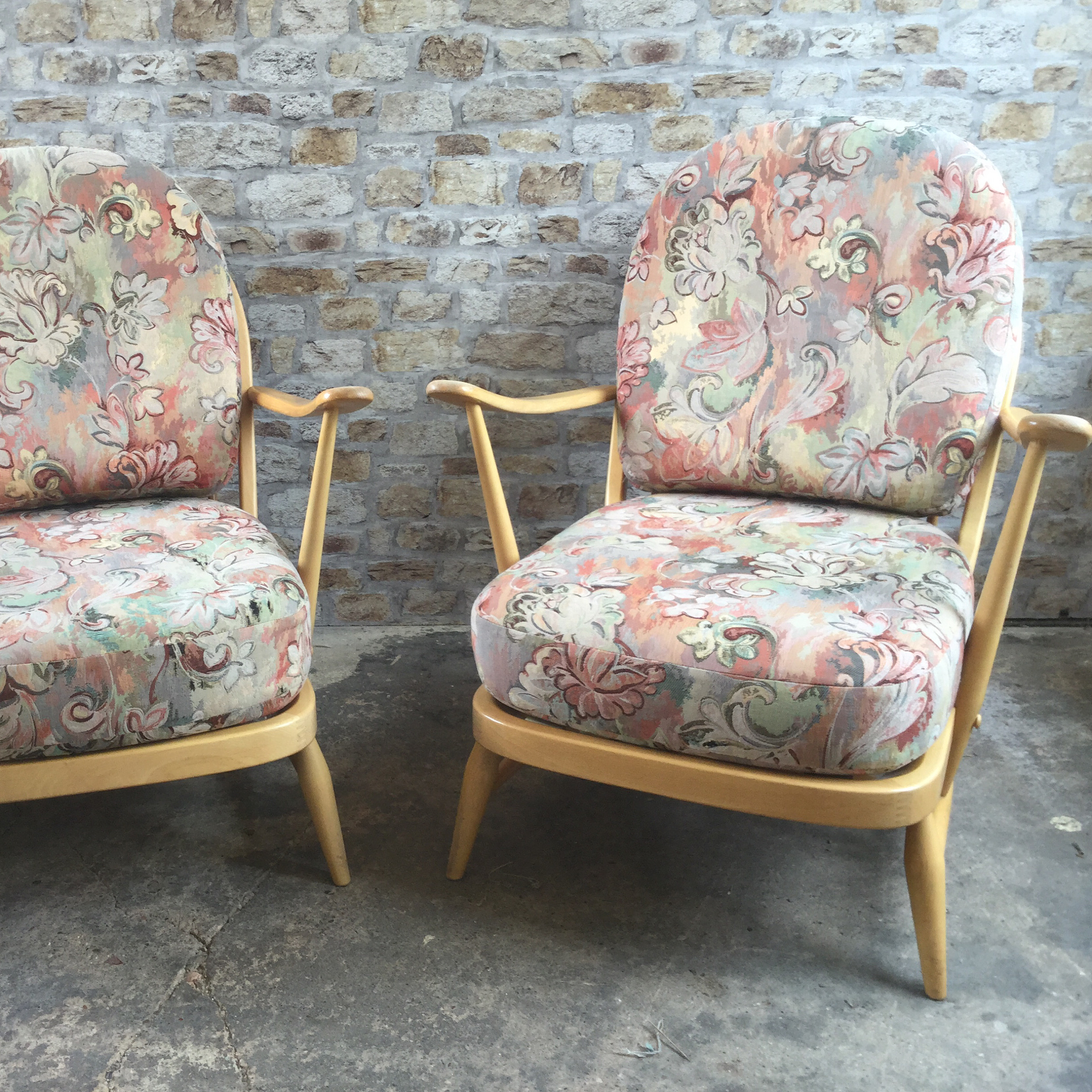Pair of Ercol 203 Chairs Before Refurb