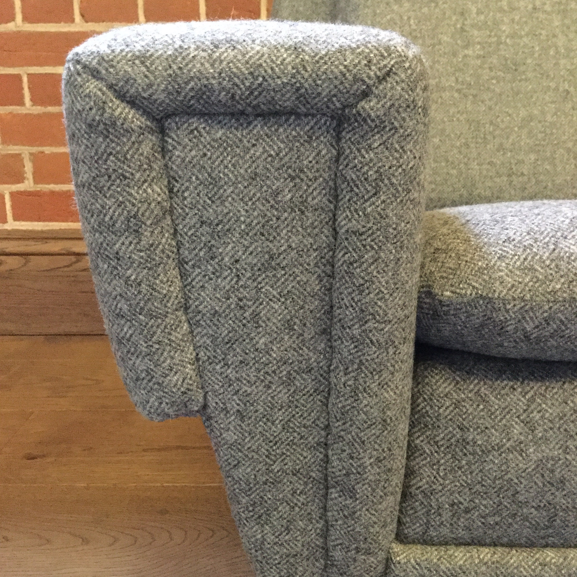 Mid Century Modern Armchair in Grey Wool