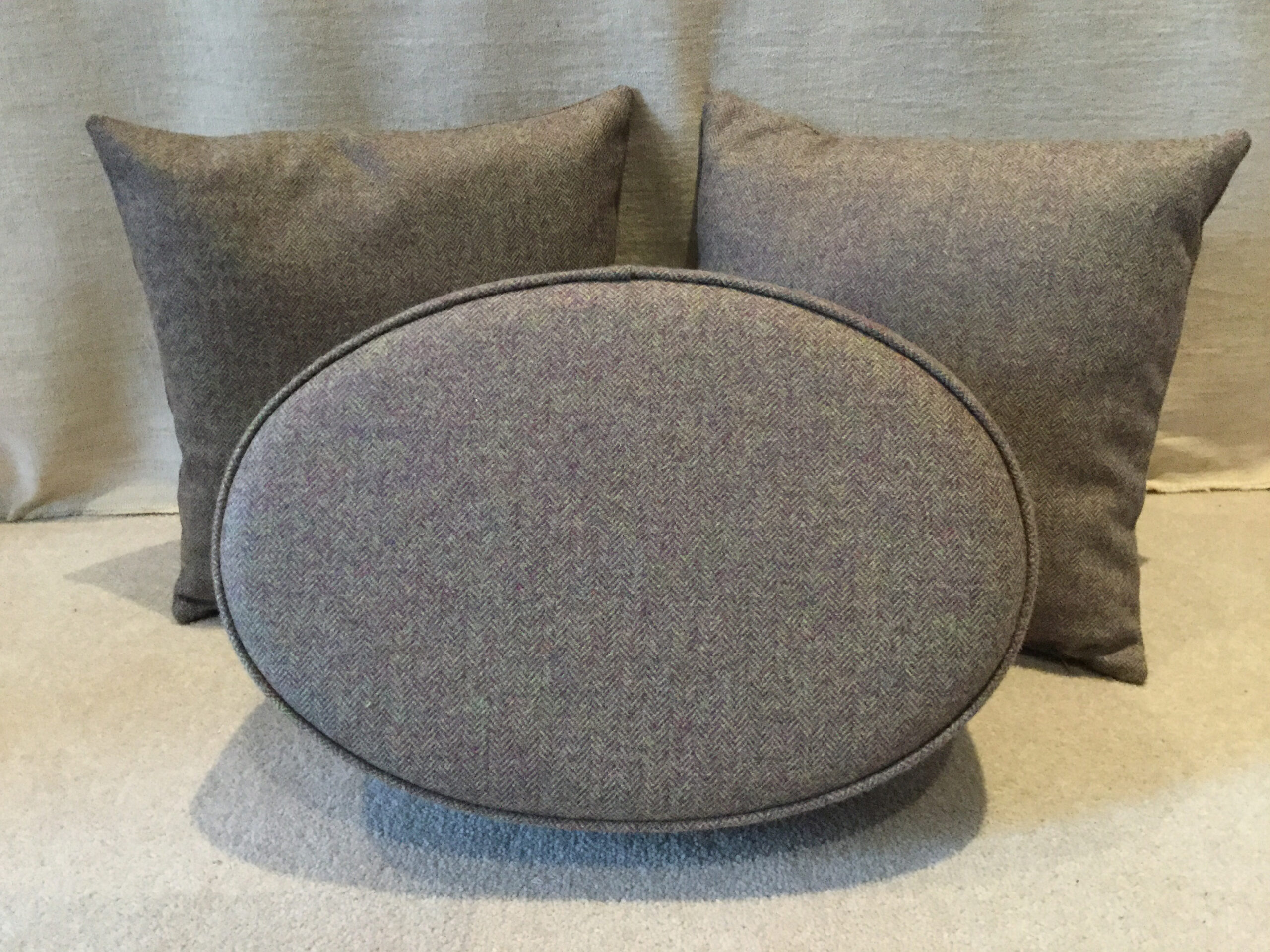 Oval Sherborne Footstool with matching cushions