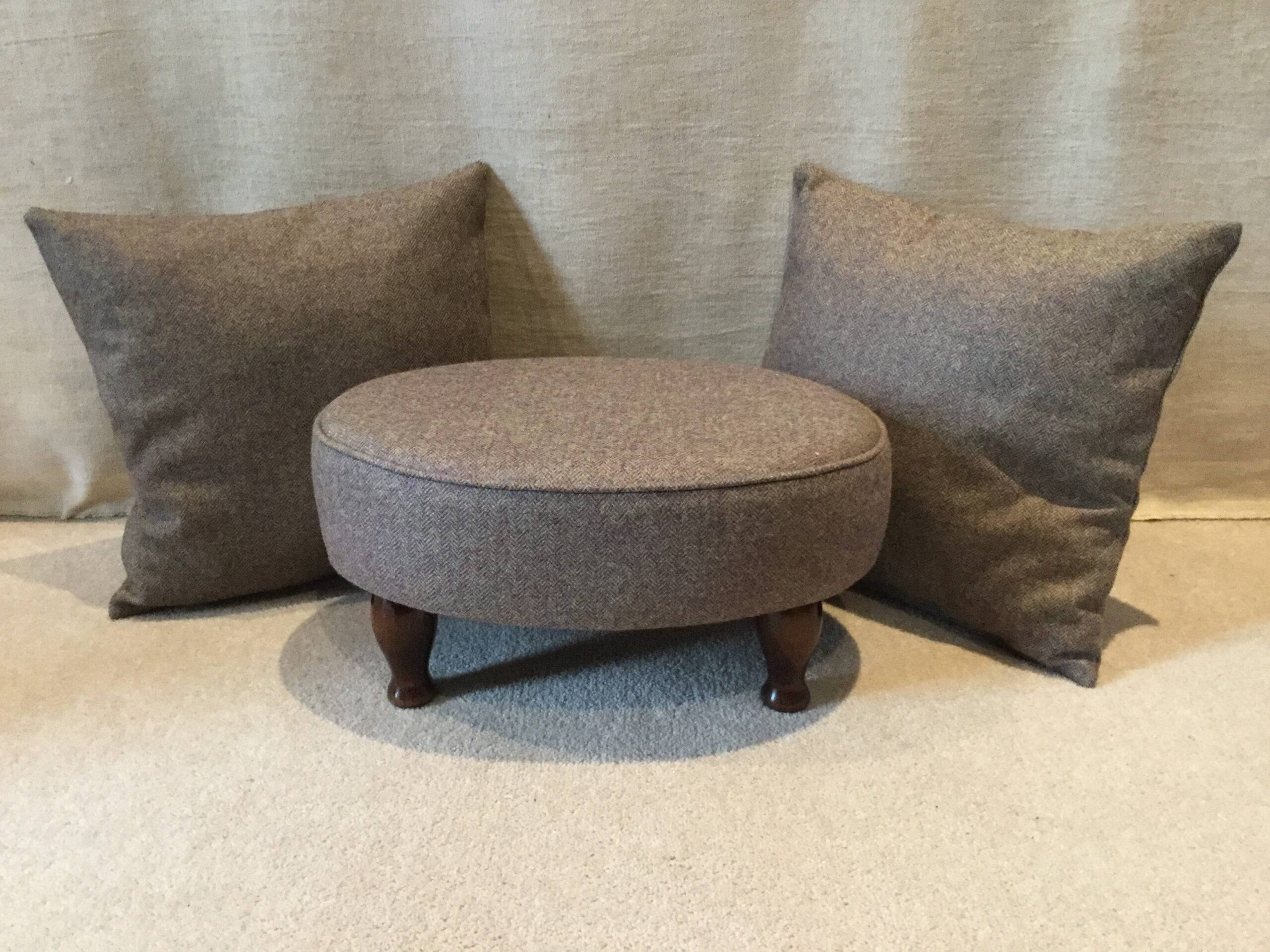 Oval Sherborne Footstool with matching cushions