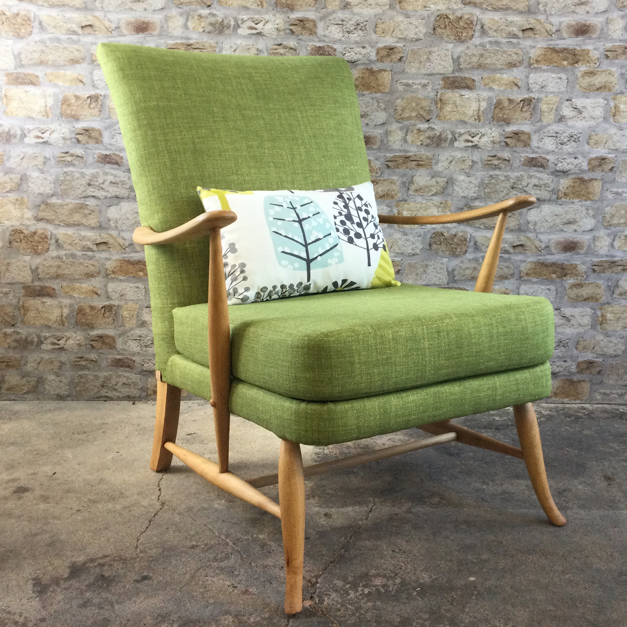 Mid Century Ercol Chair in Lime Green