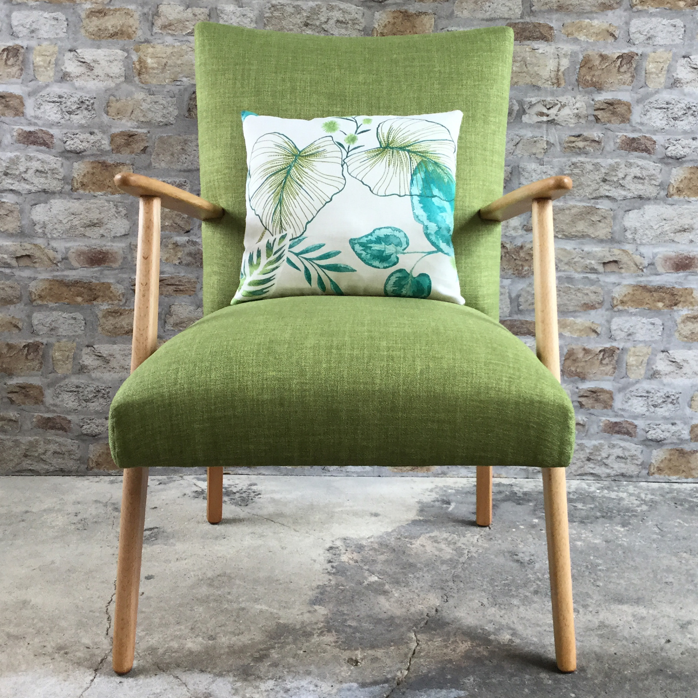 Danish Mid Century Chair in Lime Green