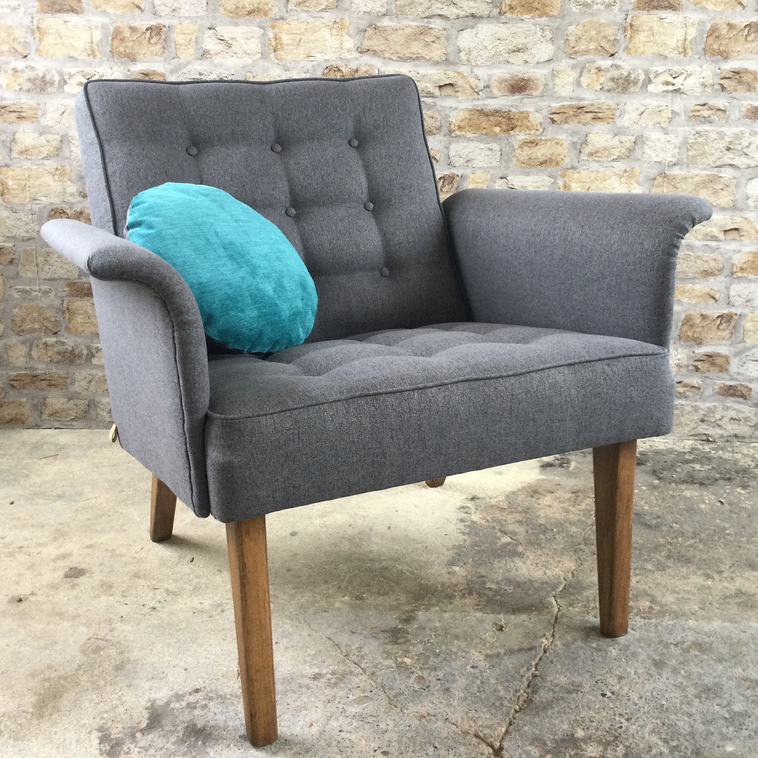 Retro 1970’s Lounge Chair in Grey