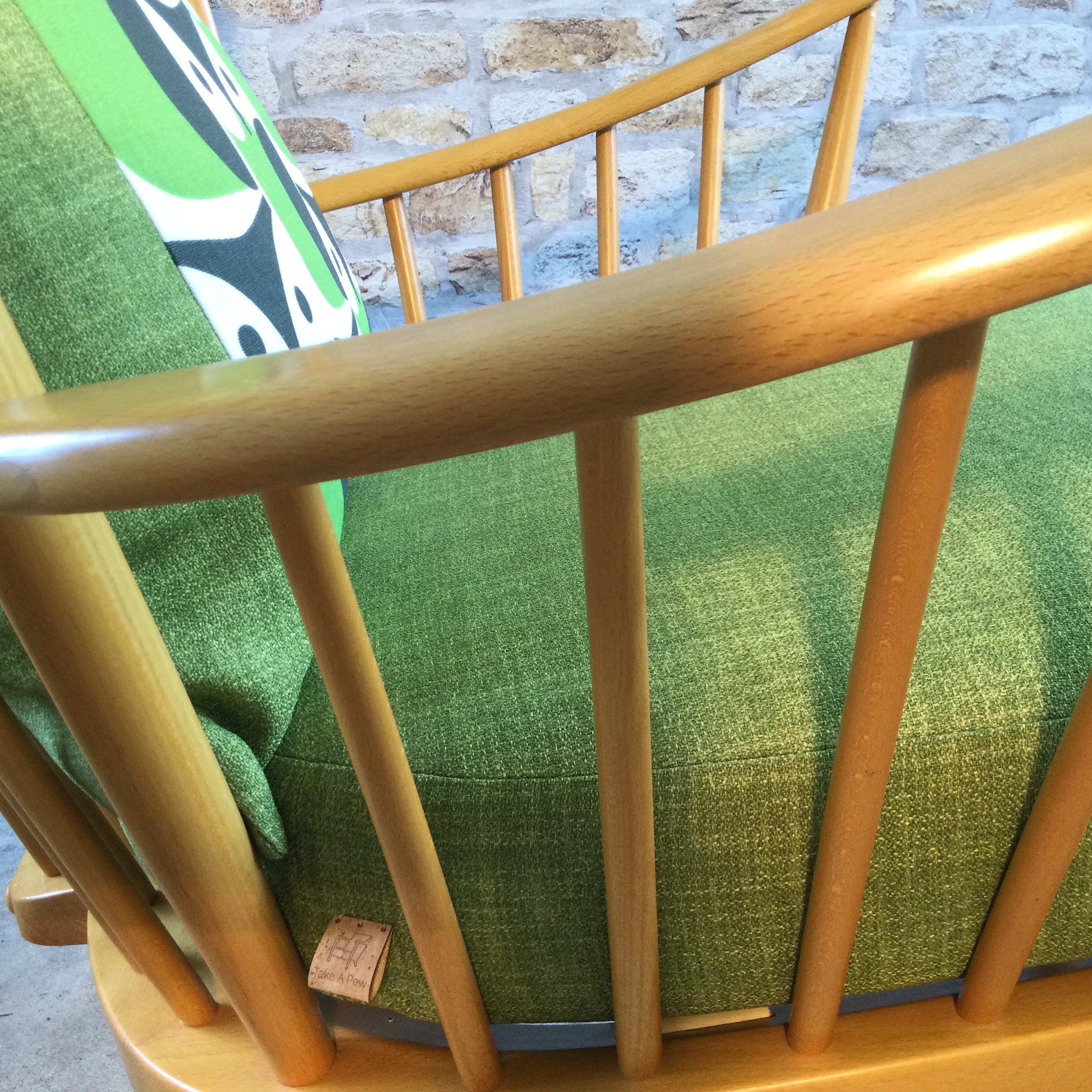 Ercol Evergreen Chair with Orla Kiely ‘Owl’ Cushions