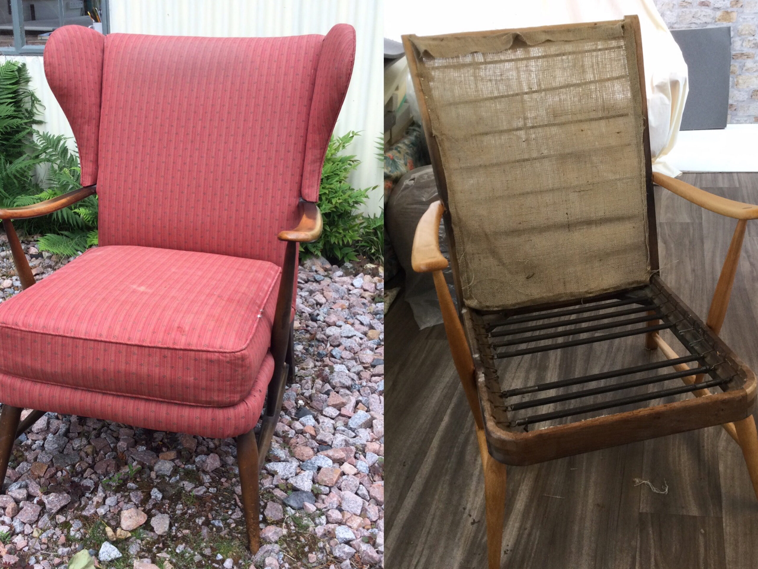 Mid Century Ercol Chair before refurb