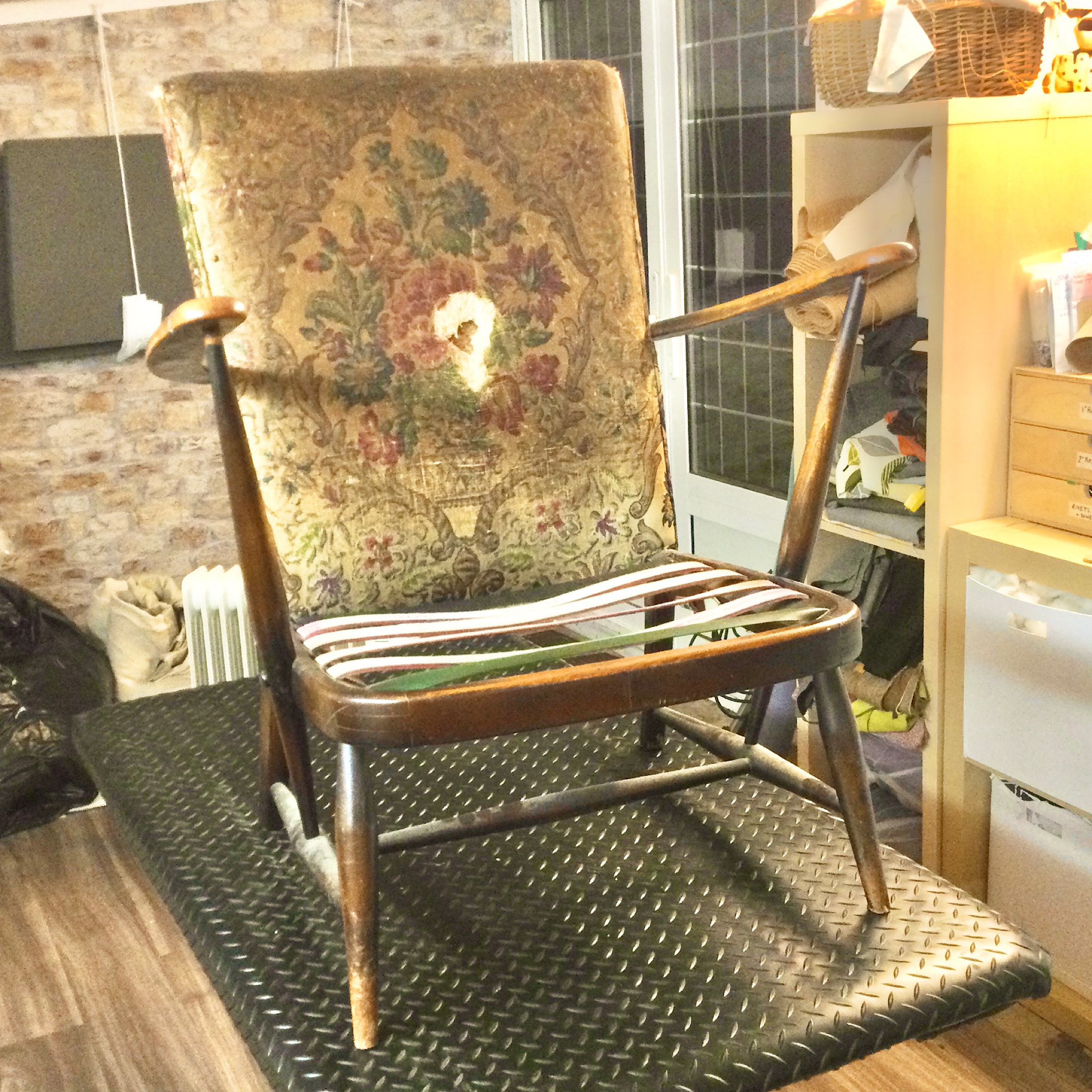 Mid Century Ercol 248 Chair before refurb