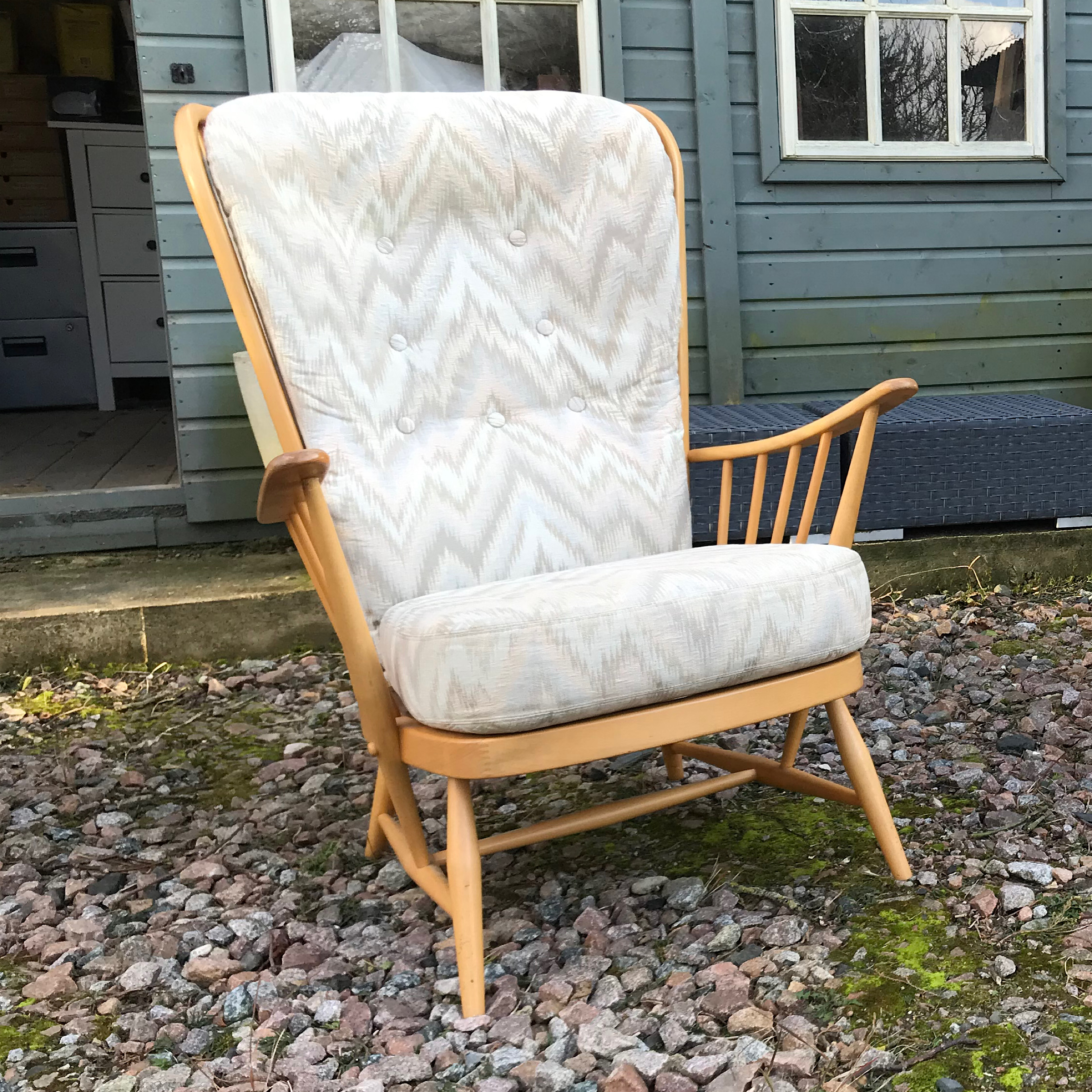 Ercol Evergreen Chair before refurb