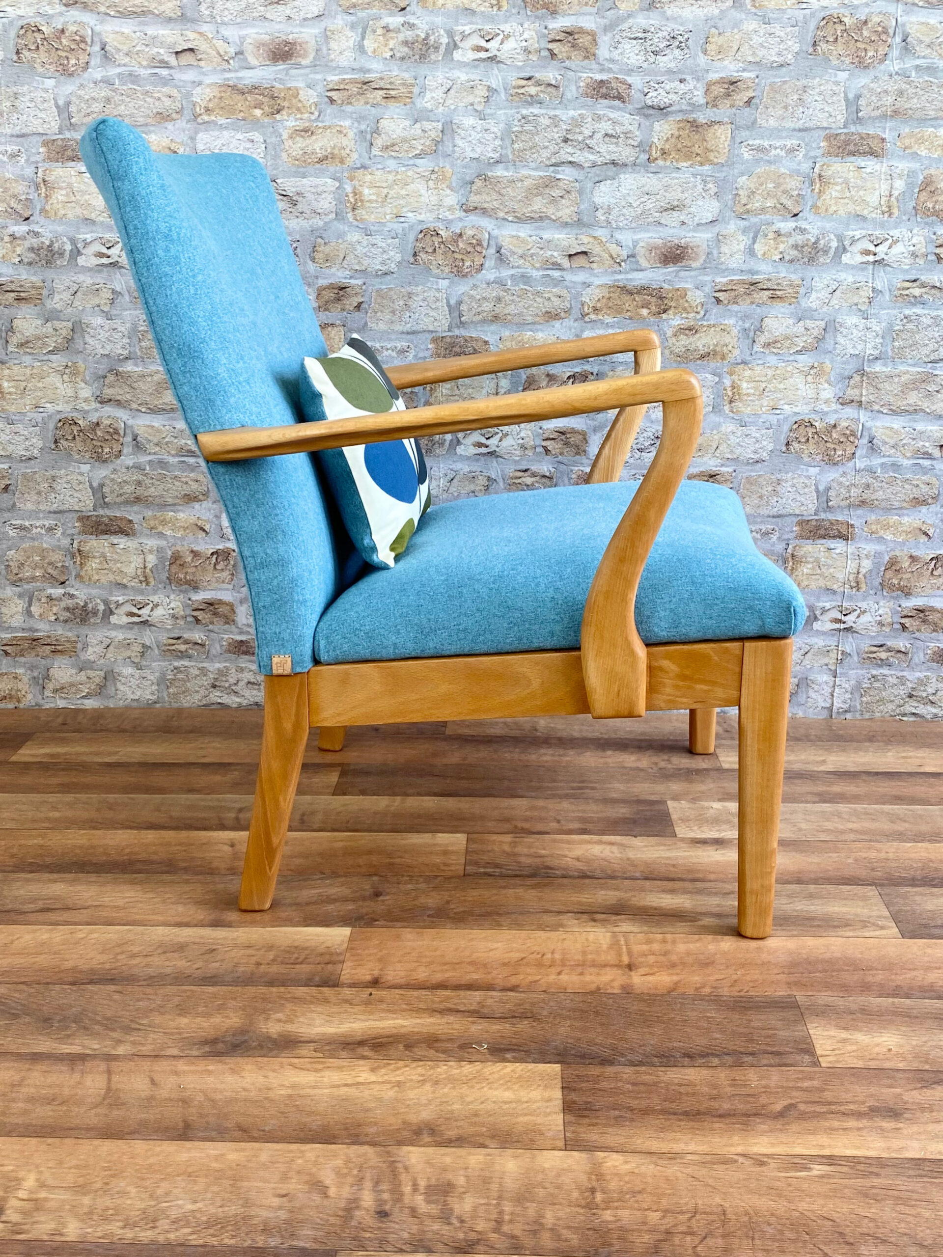 Mid Century Parker Knoll 754 Chair in Light Blue