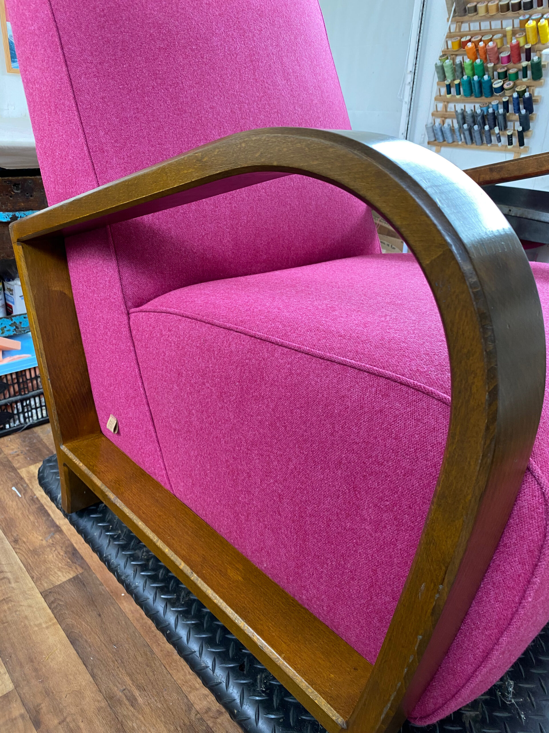 Laura Ashley Chair in Pink Wool
