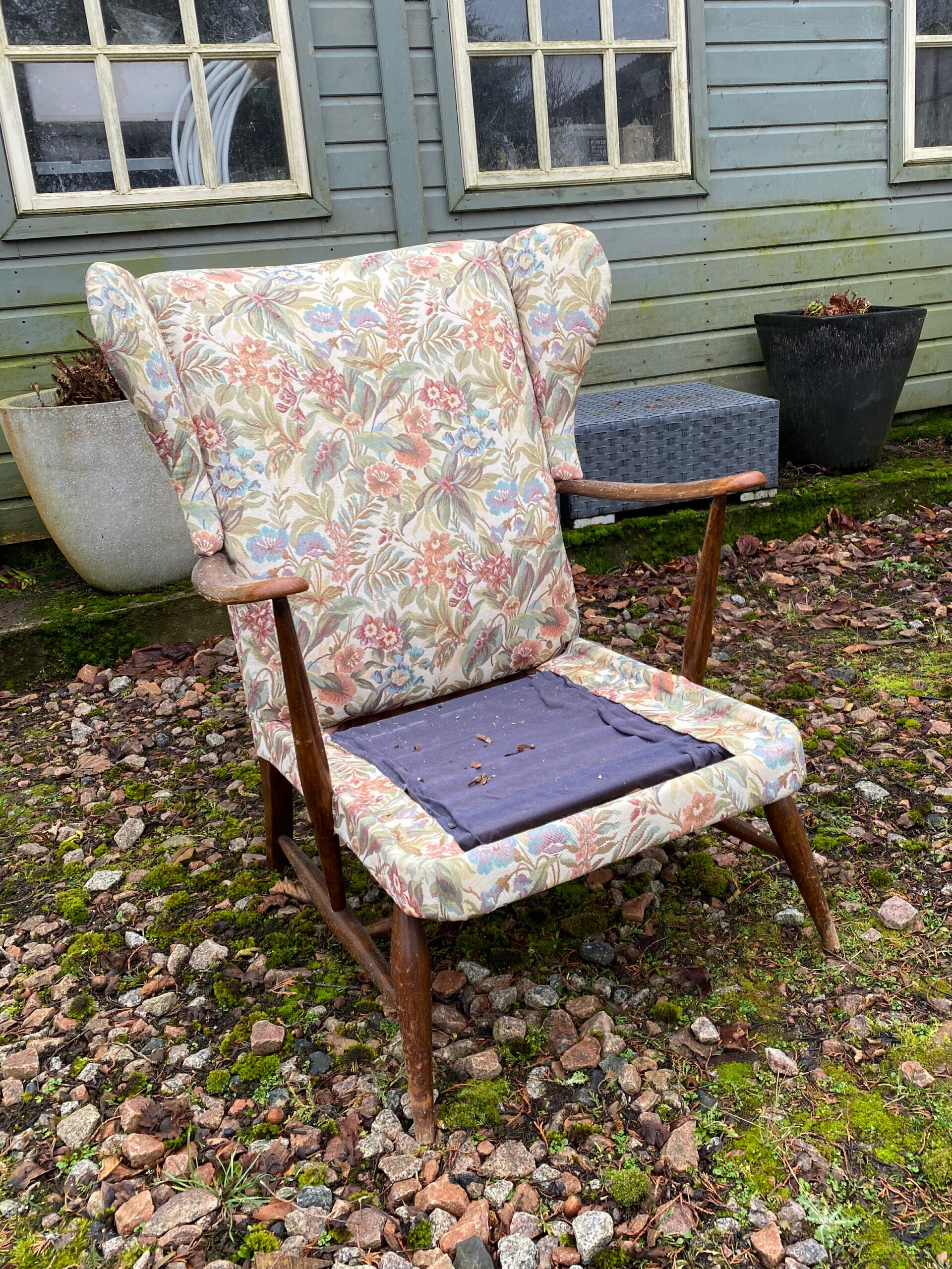 Mid Century Ercol 294 Chair before refurb