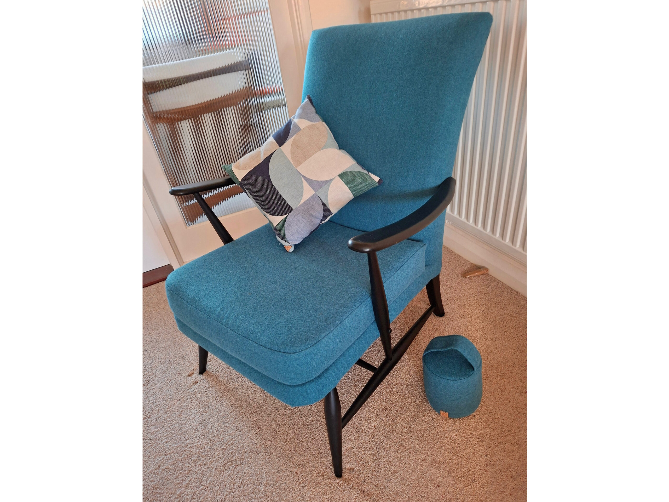 Ercol chair and matching doorstop Ercol chair and matching doorstop