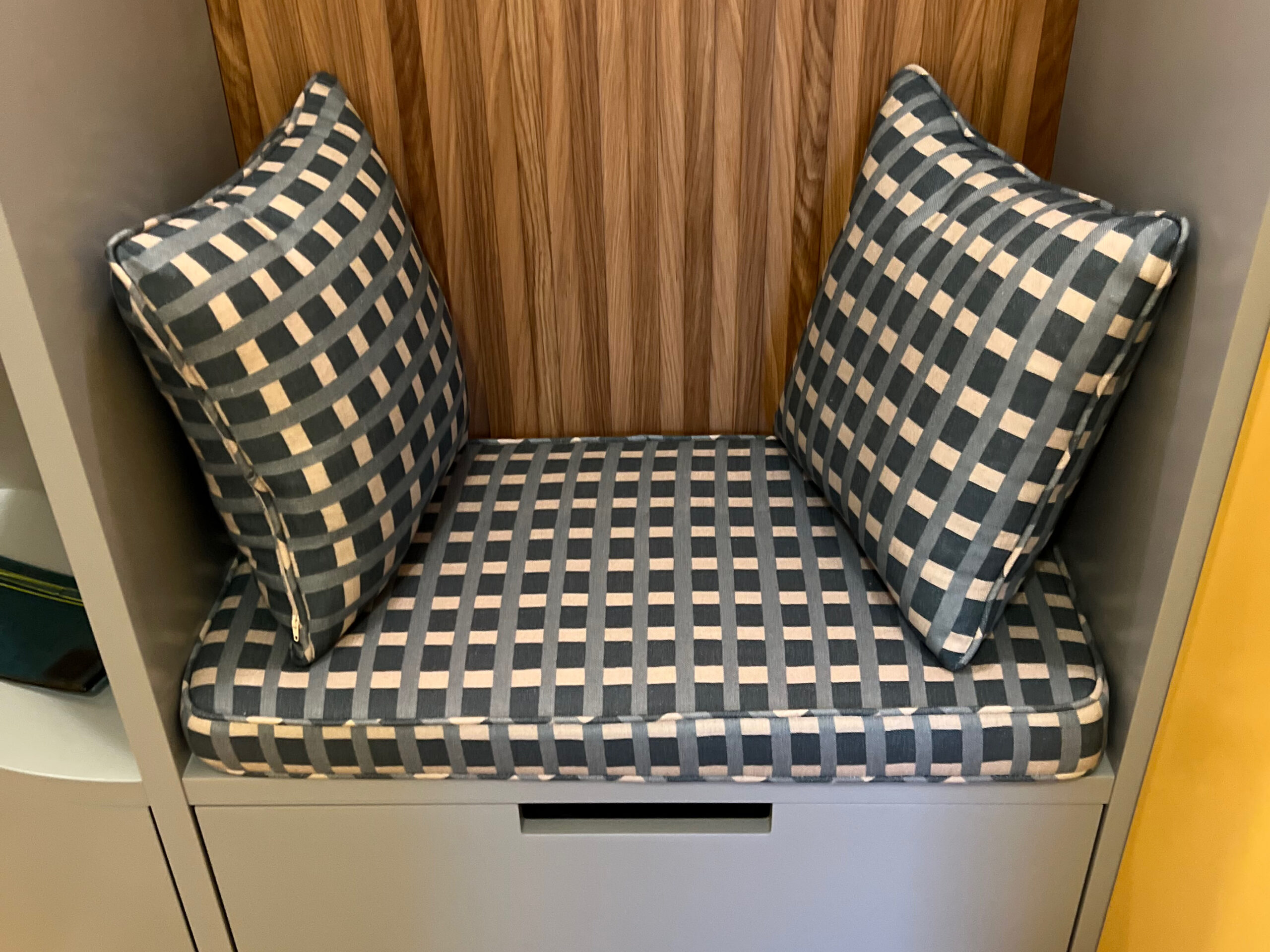 Box and scatter cushions from Take A Pew Box and scatter cushions from Take A Pew