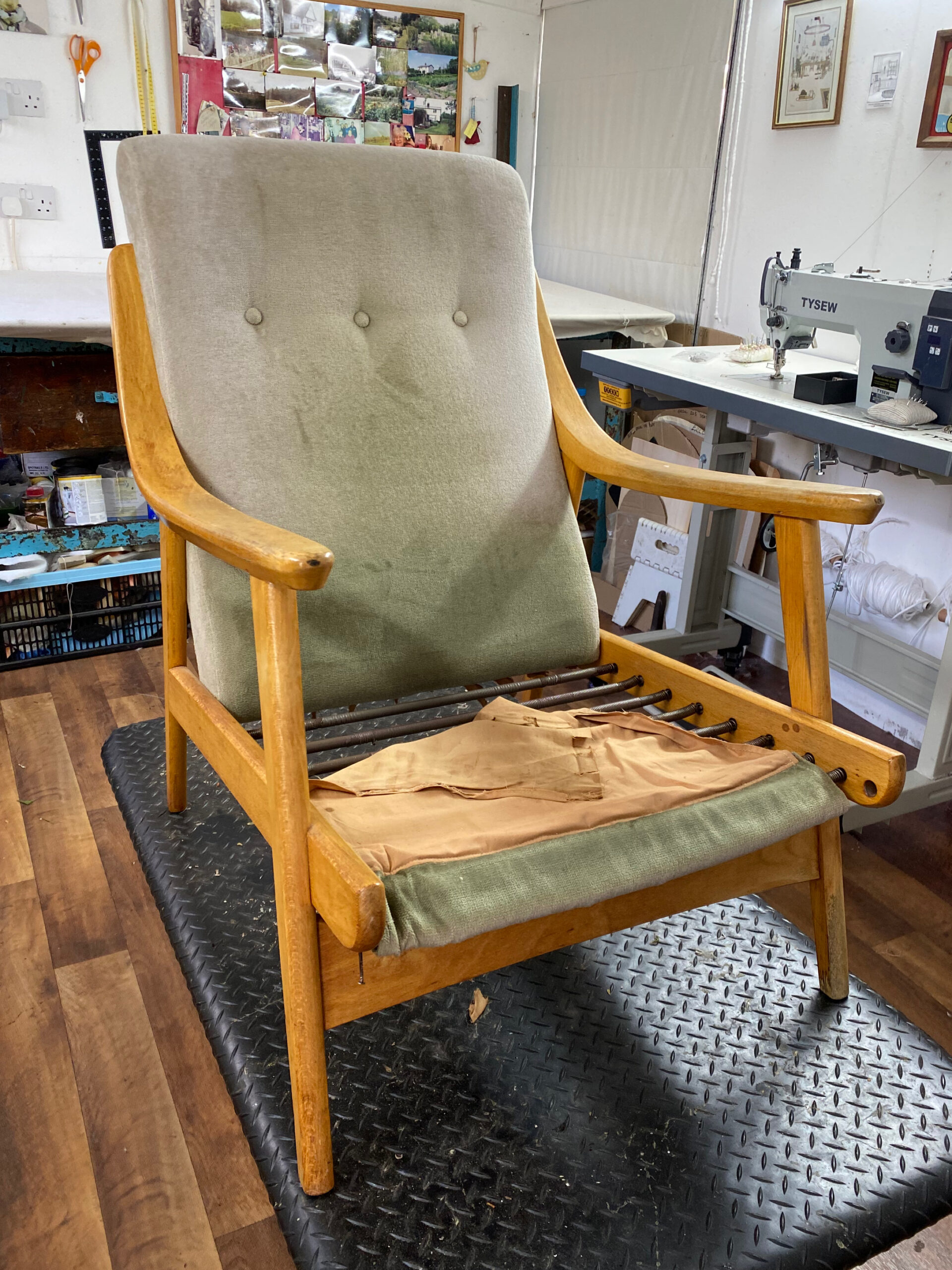 Mid Century Beautility Chair before refurb Mid Century Beautility Chair before refurb