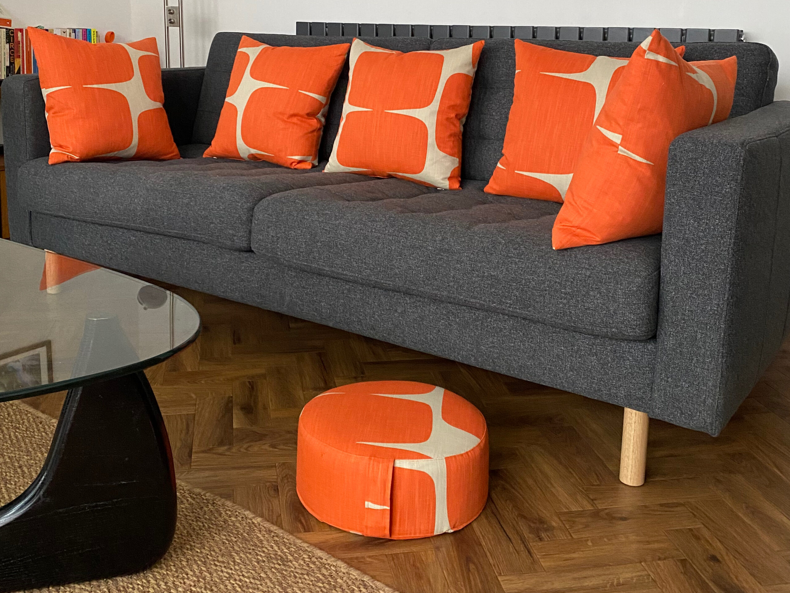 Bespoke Scion Lohko cushions & footstool Bespoke Scion Lohko cushions & footstool