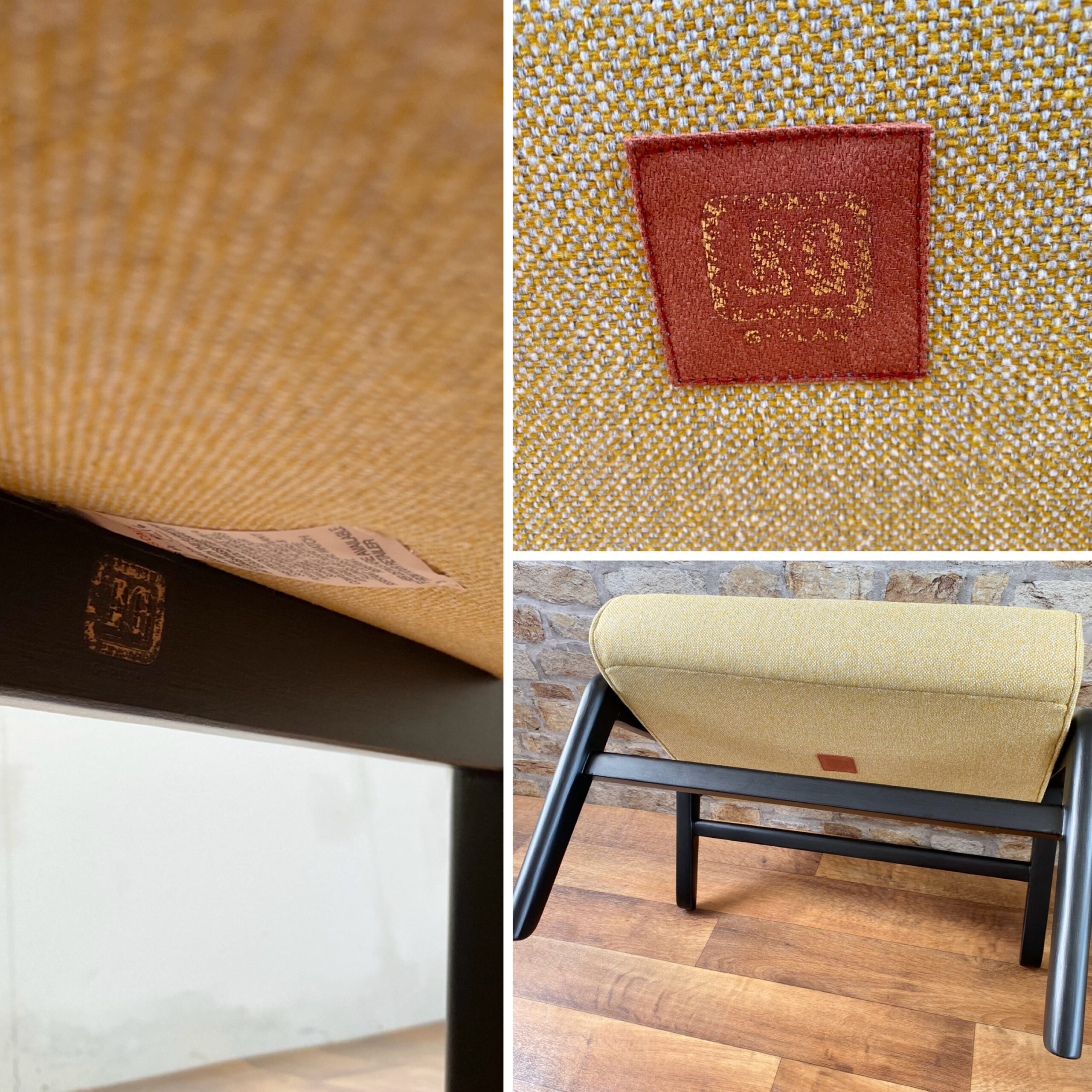 G Plan Siesta Chair & Footstool original labels